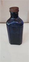 Vintage blue glass bottle