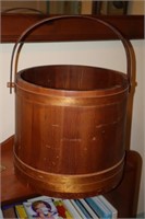 Large Wooden Barrel Bucket with Handle