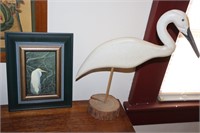 Painting of a Crane by F Wayne Taylor on Canvas