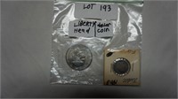Bicentennial Dollar and 1908 Liberty Head, 2 coins