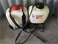 Lot of (2) Poly Backpack Sprayers