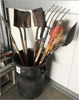 Yard Tools and Shop Trash Can