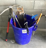 Yard Tools and Small Shop Trash Can