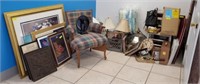 LARGE GROUP LOT- FURNITURE, PRINTS, TOOLS, MISC