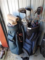 (2) Golf Bags w/ Assorted Clubs