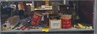 Shelf w/ Welding Wire, Planer, Various Tools, and