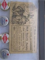 Beer cap and Pins Also Benefit ticket 1904