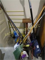 cleaning supplies brooms shovel swiffer drying