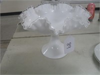 MILK GLASS FLUTED COMPOTE