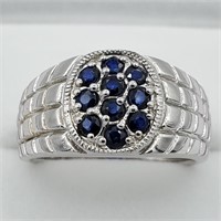 Sterling Silver genuine Sapphire Ring