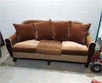 Sofa with Velvet Cushions & Woven Frame KFA