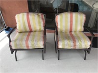 Two Matching Metal Framed Outdoor Chairs