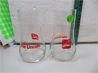 2 Vintage 7 UP (The Uncola) Glasses 5&3/4"