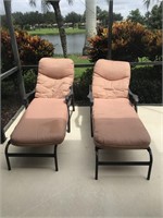 2 Adjustable Outdoor Chaise Lounge Chair