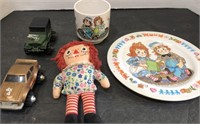 Oneida Raggedy Ann Cup & Plate, Raggedy Ann doll,