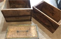 Vintage Wooden boxes 

17 wide, 15 long, 10