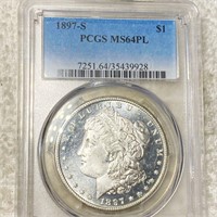 1897-S Morgan Silver Dollar PCGS - MS 64 PL