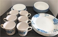 Corelle Blue Velvet pattern 6 place setting