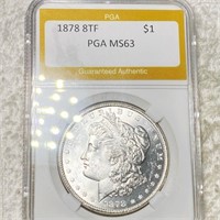 1878 8TF Morgan Silver Dollar PGA - MS63