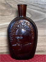 Vintage amber glass Wheaton bottle 7 1/2" tall