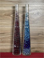 Decorative art glass bottles w/ glass marbles
