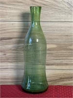 Vintage decorative lime glass vase/bottle - 11.5"