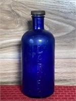 Cobalt blue larvex bottle 8" tall