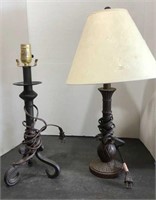 2 Desk lamps- 21” tall 
1 Metal 
1 Resin
Shade