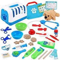 34Pcs Toy Veterinarian Kit Pretend Care, Examine