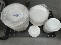 Qty Vitreous China 290mm Bowls, Plates,Side Plates