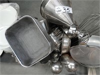 Lge Qty S/S Ladles,Scoops, Sieves, Whisks etc