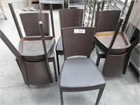 6 Timber & Vinyl Upholstered Restaurant Chairs
