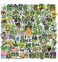 Cool Weed Stickers 100pcs, Waterproof 420