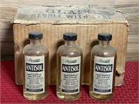 10 antique bottles - Perrigo’s Antisol Anteseptic