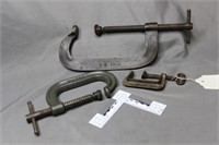 Three (3) assorted C-clamps