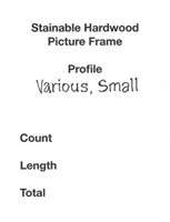 Lot milled stainable picture frame/molding