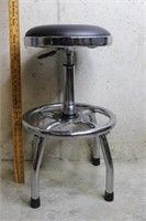 Chrome padded shop stool