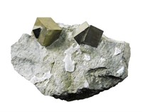 Pyrite Cubes in Matrix Mineral Specimen