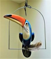 Hanging Painted Wood Toucan