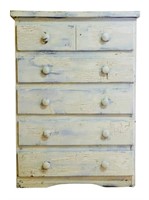Vintage Distressed Wood Tallboy Dresser
