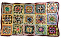 Vintage Hand Made Knit Lap Blanket