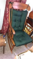 Wood rocking chair with cushions