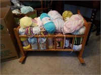 Crib of yarn. 18 by 21 inches