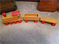 Wooden toy train.