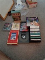 Lot of cassettes, audio books.
