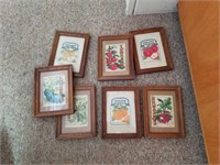 7 embroidery pictures. 8x6.