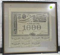 Confederate $1000.00 Certificate Bond