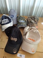 (4) Ford Hats & (2) Jeep Hats