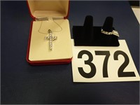 New Sterling Silver Cross Pendant and chain & Ring