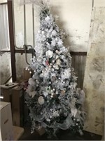 7.5' White Decorated Christmas Tree